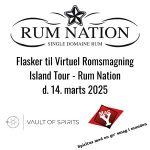 Flasker til Virtuel Romsmagning "Rum Nation - Island Tour", d. 14. marts 2025