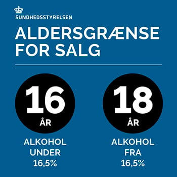 Alkohol banner 16 og 18 år.