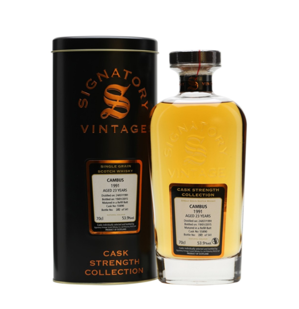 Cambus 23 yo (1991/2015), Signatory Vintage - Cask Strength, 53.9%