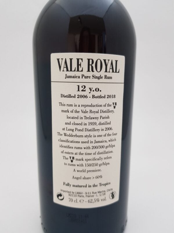 Long Pond 12 yo (2006), Vale Royal - VRW, National Rums of Jamaica, 62.5% - Image 4