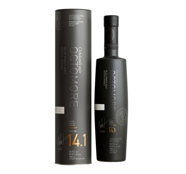 Octomore 14.1 (Bruichladdich), 128.9 PPM Islay Single Malt, 59.6%